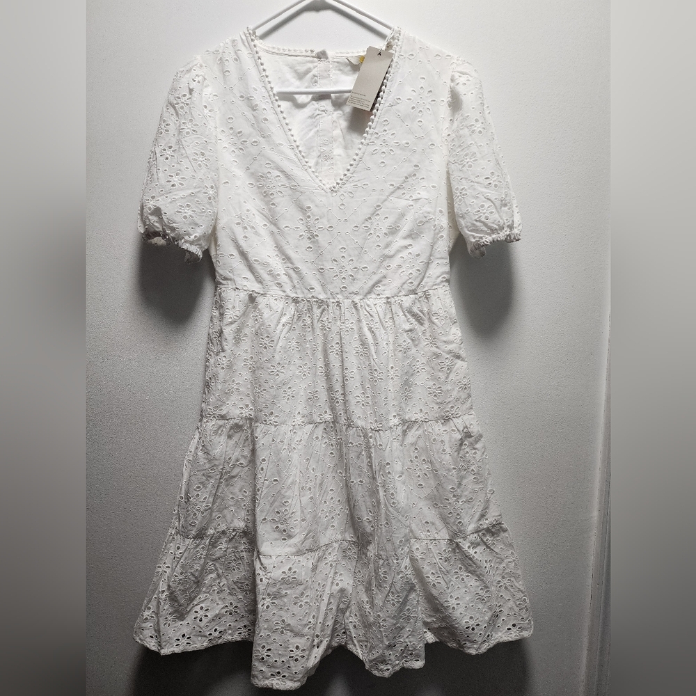 NW Boden White Eyelet Dress 8L
